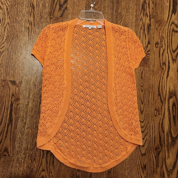 FREE with Purchase Eight Eight Eight Crochet Knit Open Cardigan | Coral | Size S - Picture 7 of 9